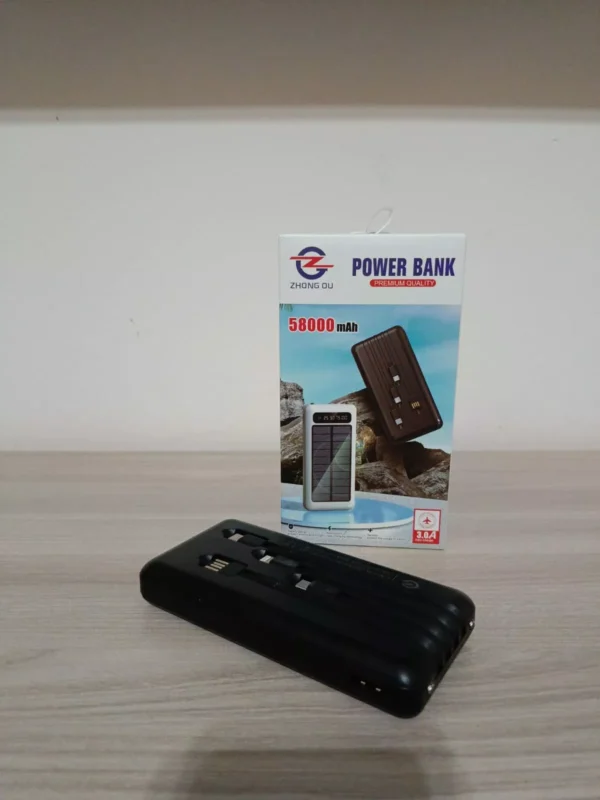 Power Bank Caricatore Portatile Pannello Solare 58000 mAh Type-C e IPhone