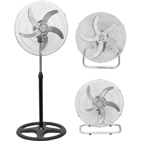 Ventilatore 3 in1 Piantana da Tavolo e Parete  5 Pale in MetalloOscillante65W