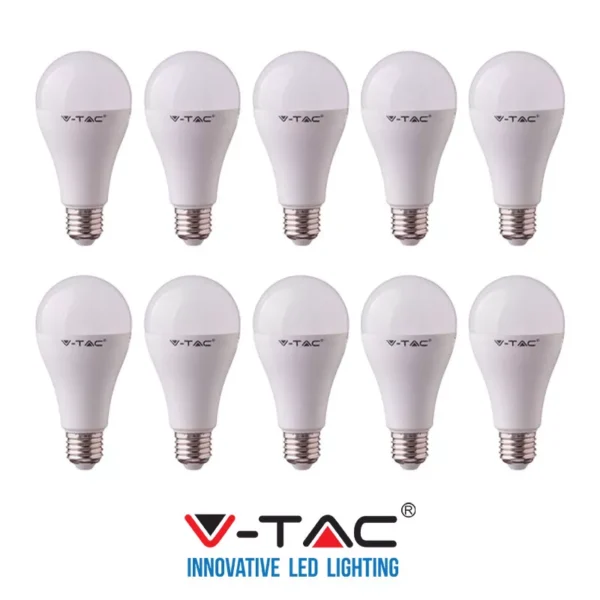10x V-TAC VT-2099 Lampadina LED E27 9W A60 Luce calda offerta attacco grande