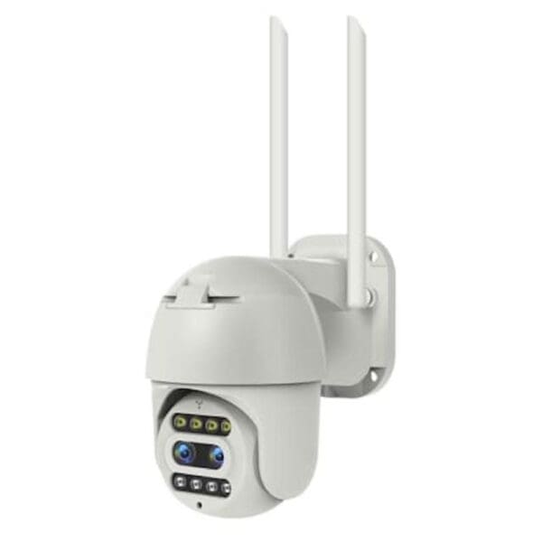 Telecamera di sicurezza panoramica impermeabile wireless Wi-Fi con teleobiettivo e obiettivo grandangolare, adatta per uso interno ed esterno Andowl Q-S2000 Ottica zoom 10 X