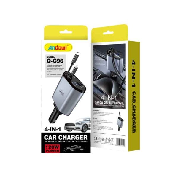 Caricatore per auto 4 in 1