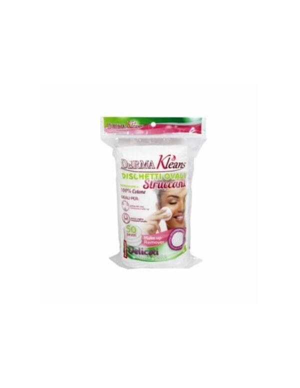 Derma Kleans Dischetti Ovali Struccanti puro cotone idrofilo, naturale, senza profumi e conservanti.