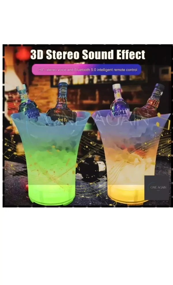 SECCHIELLO GHIACCIO CHAMPAGNE LED BLUETOOTH PER PARTY PORTATILE CAMBIA COLORE