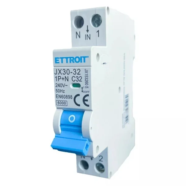 ETTROIT interruttore magnetotermico 1P+N 32A 220V 6KA JX153260