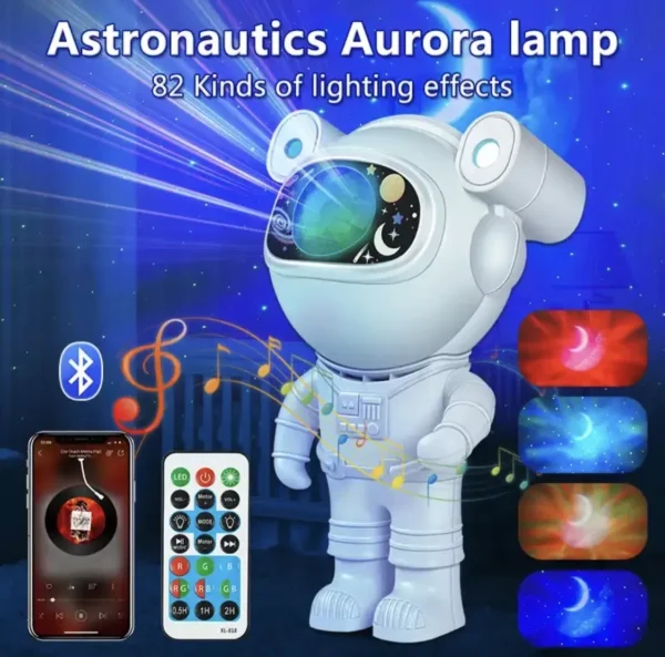 NUOVO Proiettore Astronauta Galassia Cielo Stellato Luce Notturna Lampada LED Telecomando Bluetooth