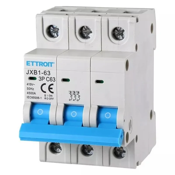 ETTROIT Interruttore Magnetotermico Automatico 3P 63A 6000A 220V 380V JX136360