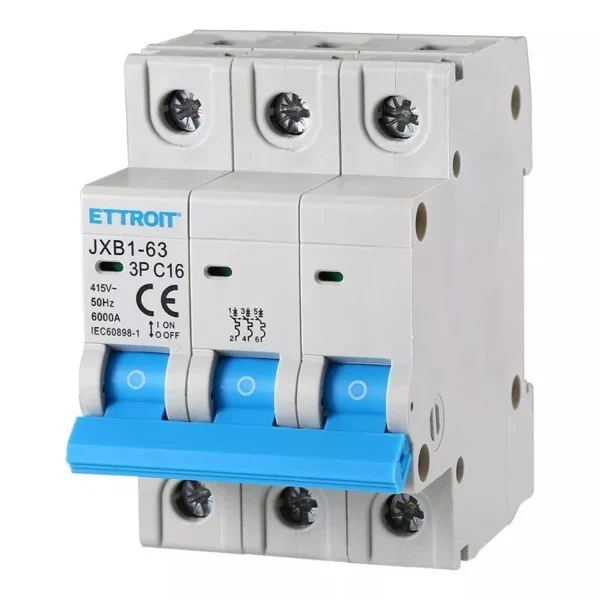 ETTROIT Interruttore Magnetotermico Automatico 3P 16A 6000A 220V 380V JX131660