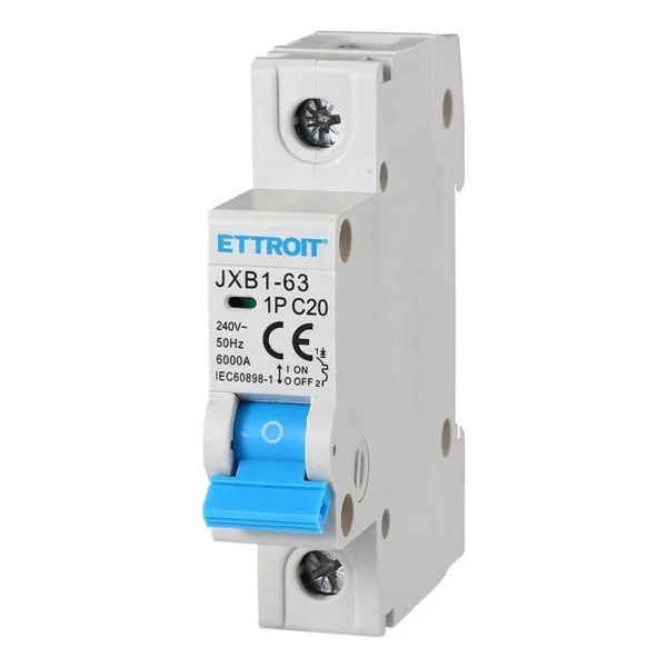 ETTROIT Interruttore Magnetotermico Automatico 1P 20A 6000A 220V JX112060