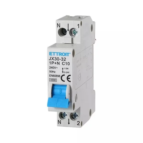 ETTROIT Interruttore Magnetotermico Automatico 1P+N 10A 4500A 220V JX151040