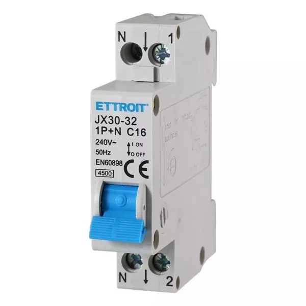 ETTROIT Interruttore Magnetotermico Automatico 1P+N 16A 4500A 220V JX151640