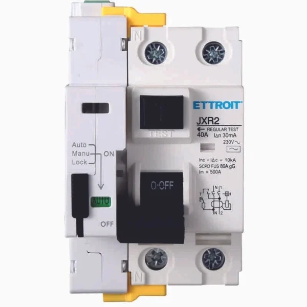 INTERRUTTORE DIFFERENZIALE SALVAVITA RIARMO AUTOMATICO 3 MODULI 2P 40A 230V JXR2
