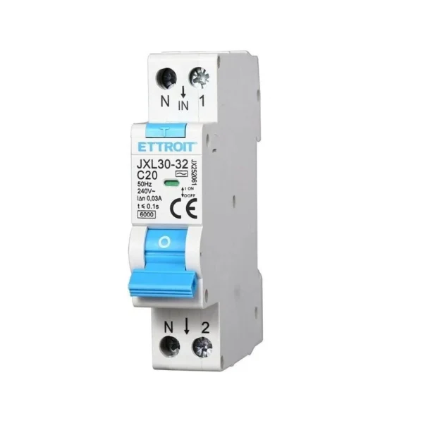 ETTROIT JX252061 Magnetotermico Differenziale 1P+N 20A 30mA 220V-6KA