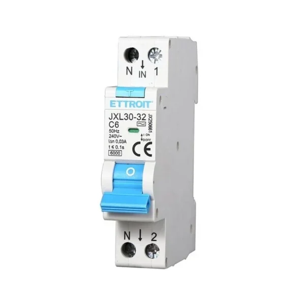 ETTROIT interruttore Magnetotermico Differenziale 1P+N 6A 30mA 220V-6KA JX250661