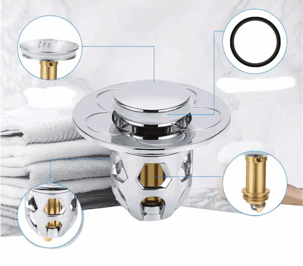 Scarico Lavabo Bagno Universale Pop up Tappo Lavandino Bagno con Filtro