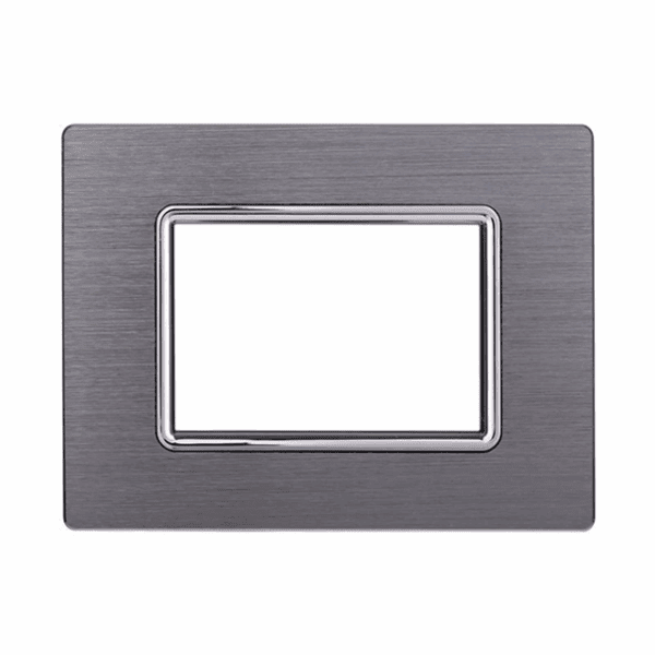 Placca In Alluminio 3P-4P-7P Colore Silver Compatibile Con Bticino LIVING