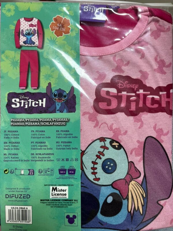 pigiama stitch bambina 8 anni a maniche lunghe