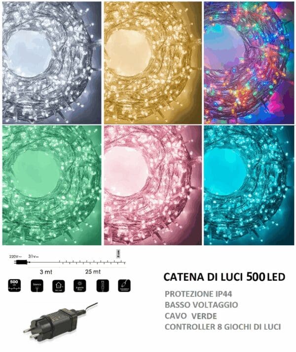 luci  bianche natale interno/esterno 10m