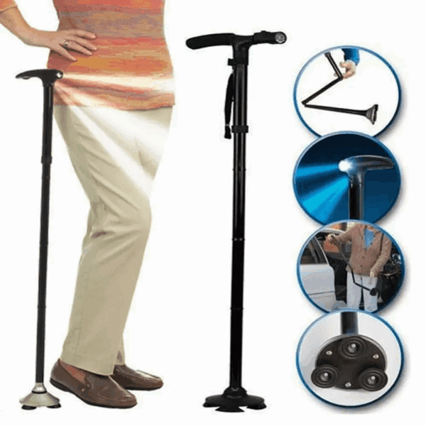BASTONE ANZIANI PIEGHEVOLE DA PASSEGGIO PORTATILE REGOLABILE ESTENSIBILE