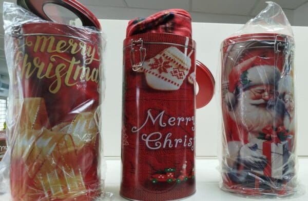 Coperta di Natale in Plaid in Cillindro di Latta