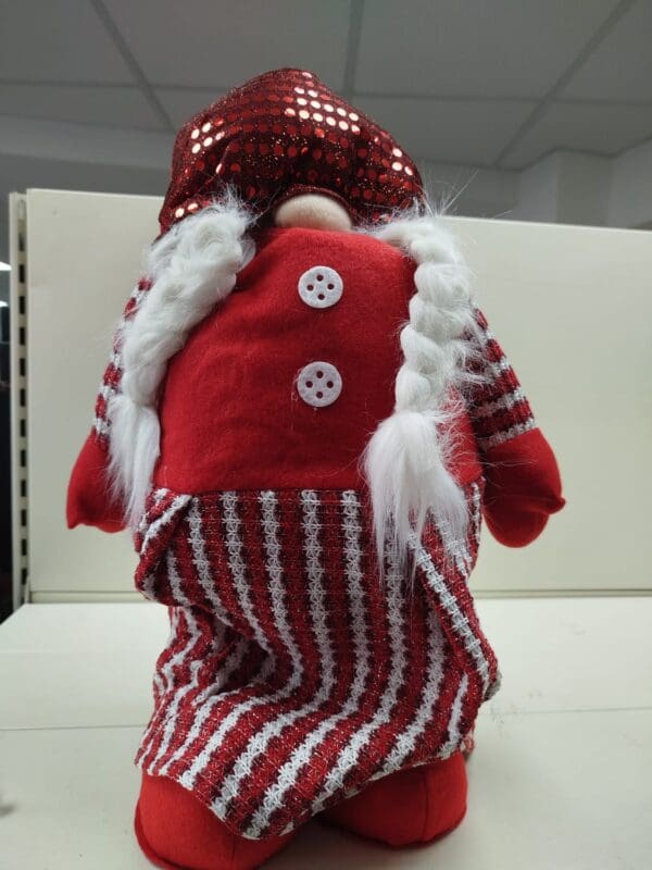 Pupazzo Ferma Porta Natalizio Decorativo con Cappello natale Rosso Lungo – 135cm
