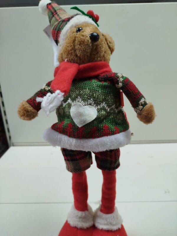 Orso Ferma Porta  Natale 60 cm – Addobbo Natale