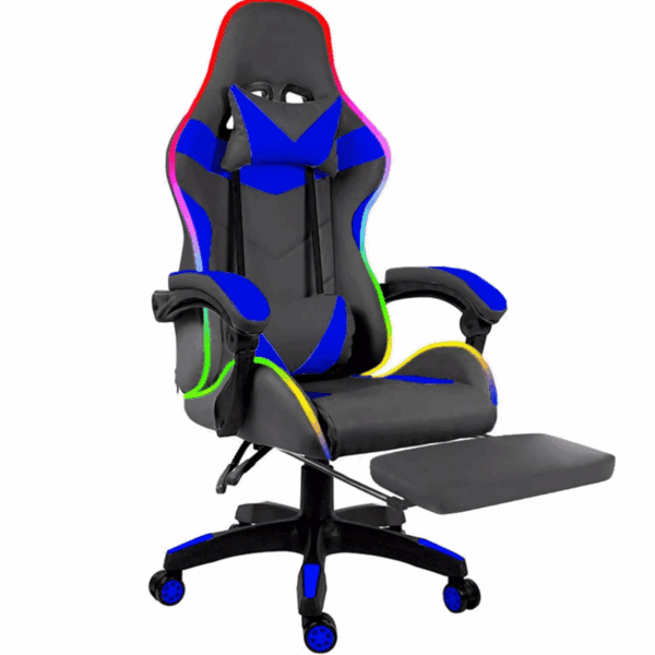 Sedia gaming scrivania poltrona ufficio girevole ecopelle con LED RGB