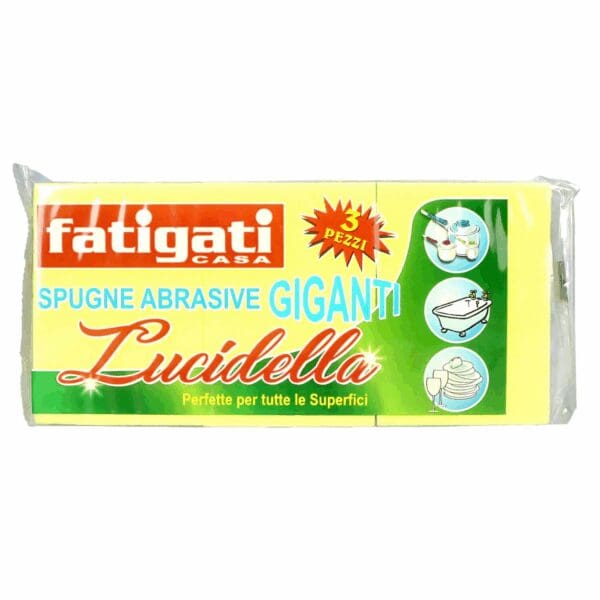 FATIGATI SPUGNA ABRASIVA LUCIDELLA GIGANTE 3PZ SPUNGNE PER LA CUCINA