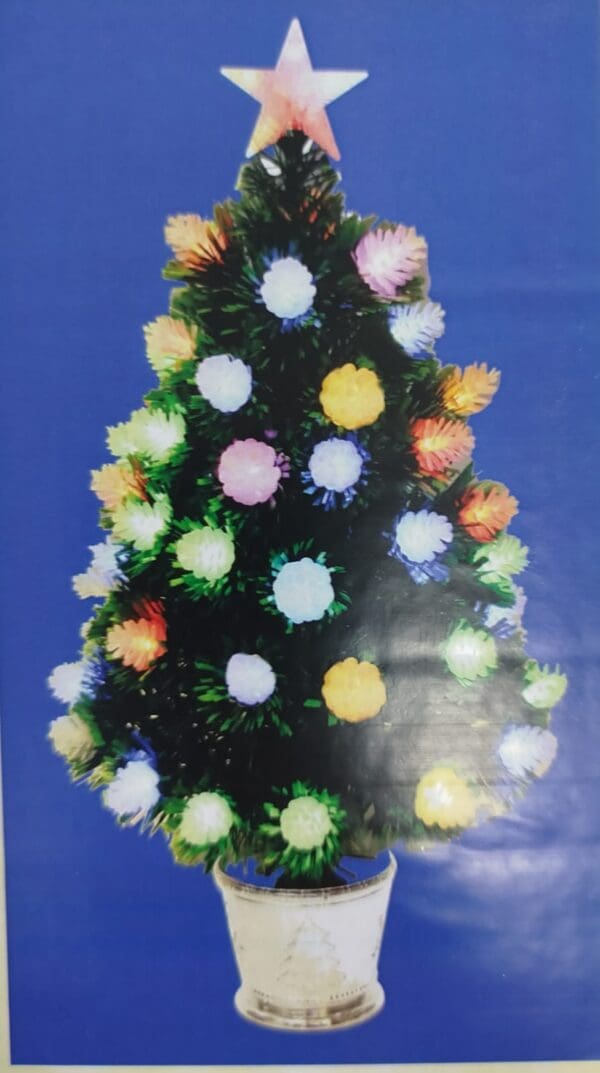 Albero natalizio con led integrati con pigne decorative tema natale 60cm