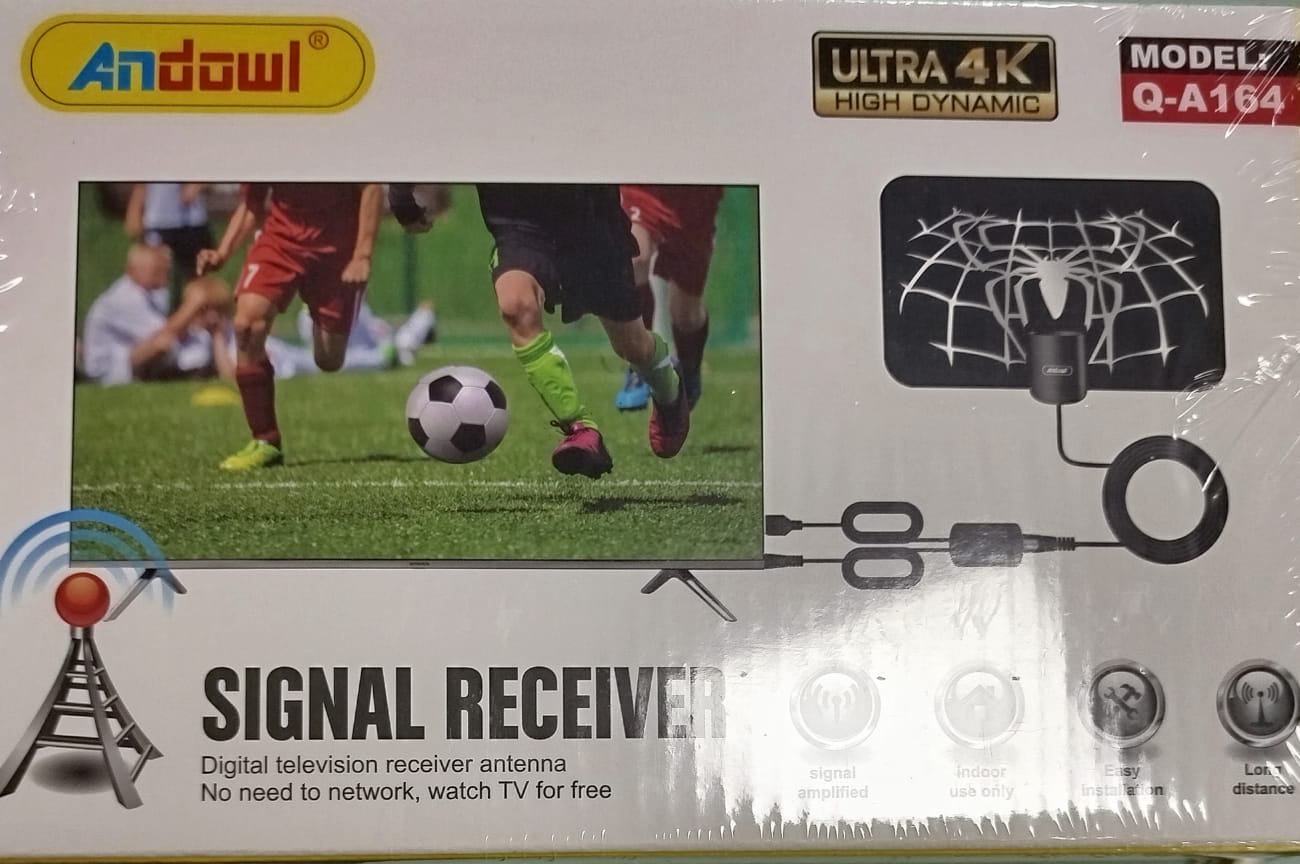 Antenna TV Portatile HD 4K - DVB-T2, Amplificata, Interni ed Esterni, USB