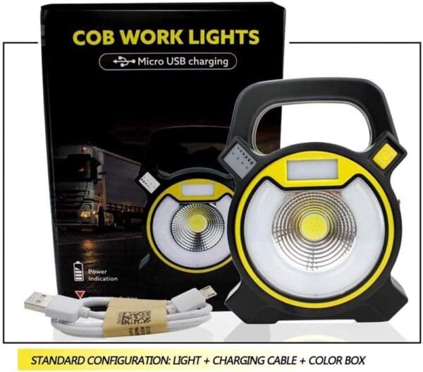 Faro da Lavoro Portatile 5W LED – COB Impermeabile, Ricaricabile USB
