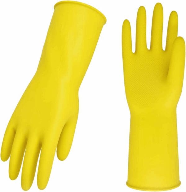 Fatigati – Guanti Gialli Felpati in Lattice Mani OK – 1 Paio – Taglia Medium (7.5–8)