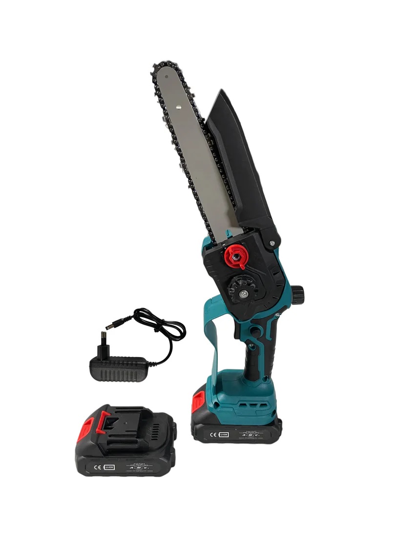 ELETTROSEGA MOTOSEGA 8 POLLICI CON OLEATORE PROTEZIONE MANI DOPPIA BATTERIA 4000