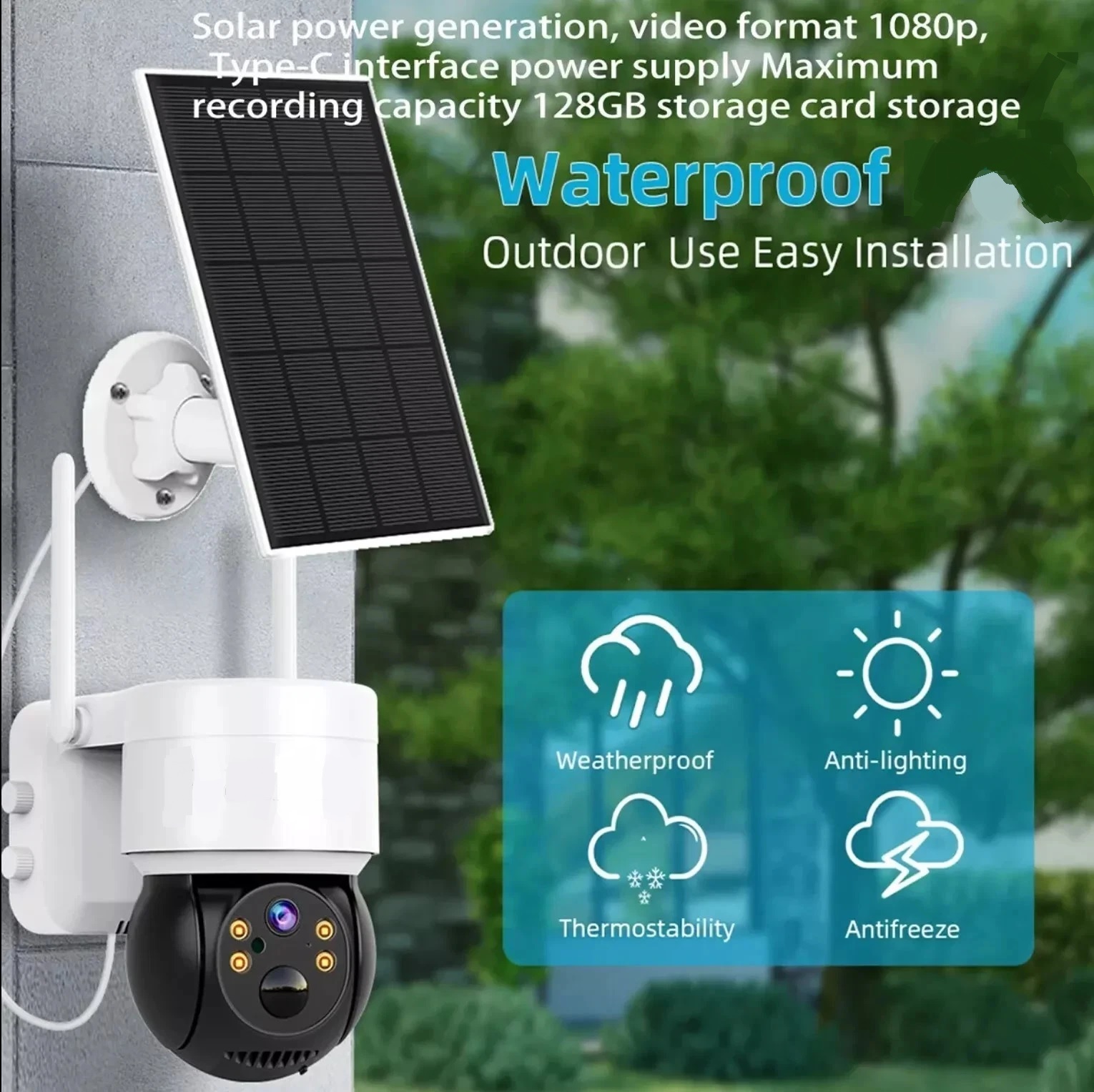 TELECAMERA WIFI Esterna PANNELLO SOLARE ICSEE 1080p visione notturna