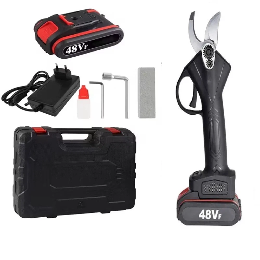 Cesoia a Batteria per Potatura 650V con Valigia e 2 Batterie Taglio 40mm