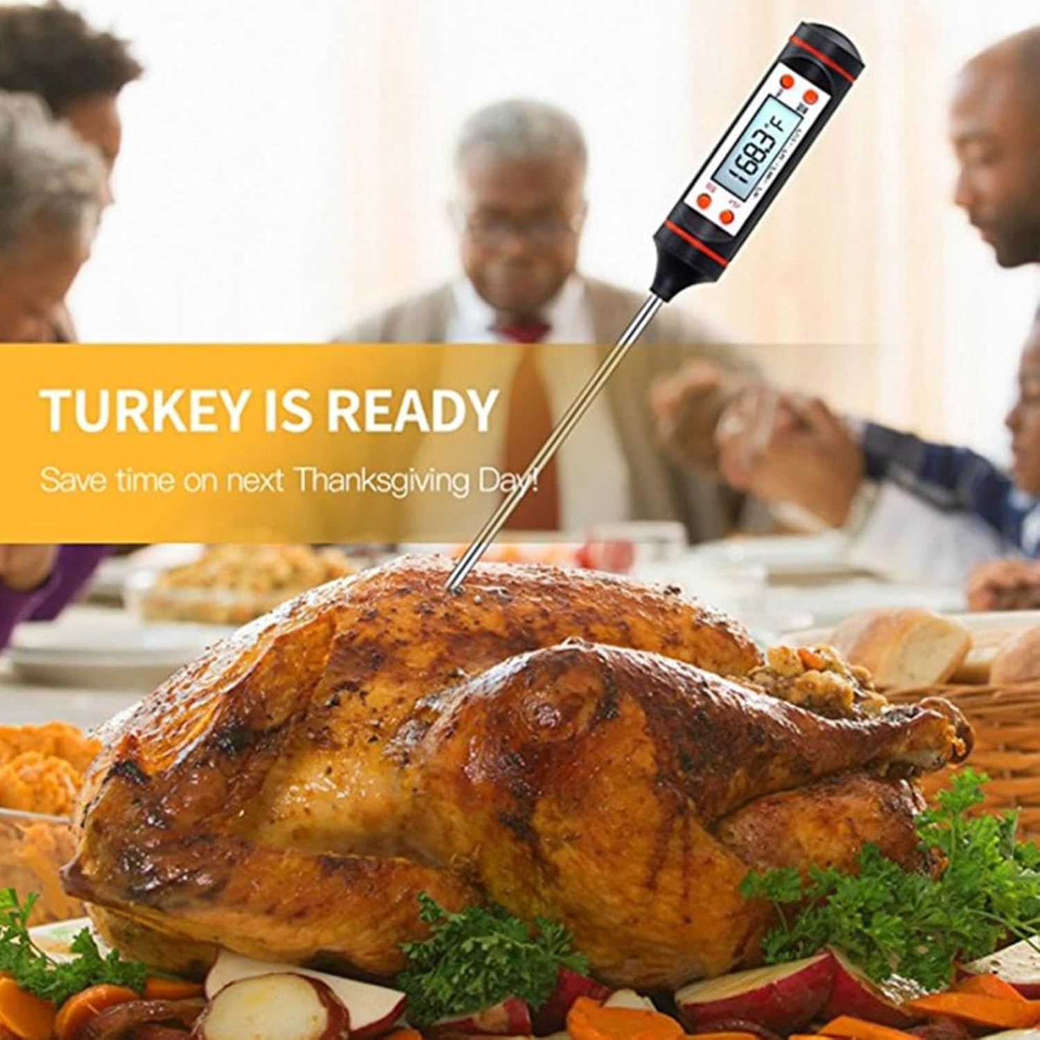 Termometro da cucina digitale – Termometro per alimenti reversibili, termometro da cucina | Termometro per alimenti a lettura istantanea per cottura al barbecue